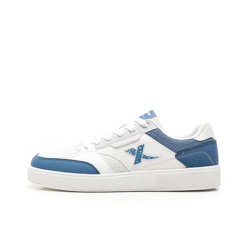 XTEP Skateboard Shoes Men Low Top Sail White/Vintage Blue/Gray Blue-0