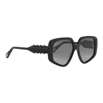 Chloe Acetate Irregular Shape Sunglasses Women's Black