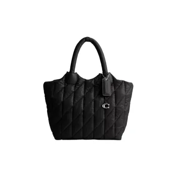 COACH Nylon Tote Bag, Shopping Bag, Handbag Large Size Women's Black