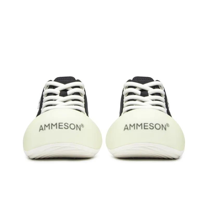 AMMESON Anti Slip Wear Resistant Low Top Skateboard Shoes Women's Black White-3