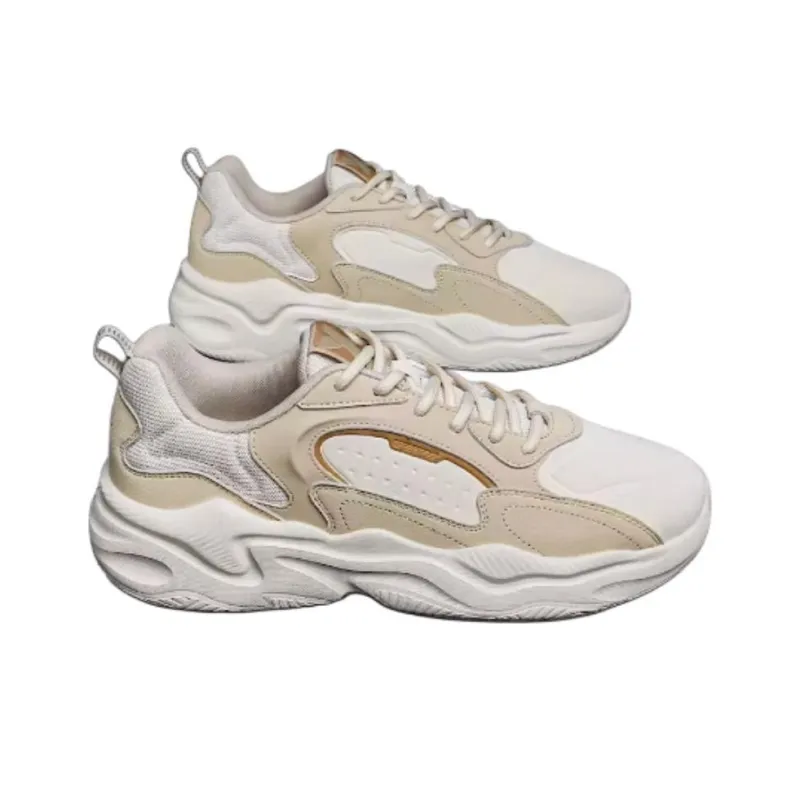 XTEP Cushioning Wear-Resistant Low-Top Chunky Sneakers Men's White Earth Yellow-2