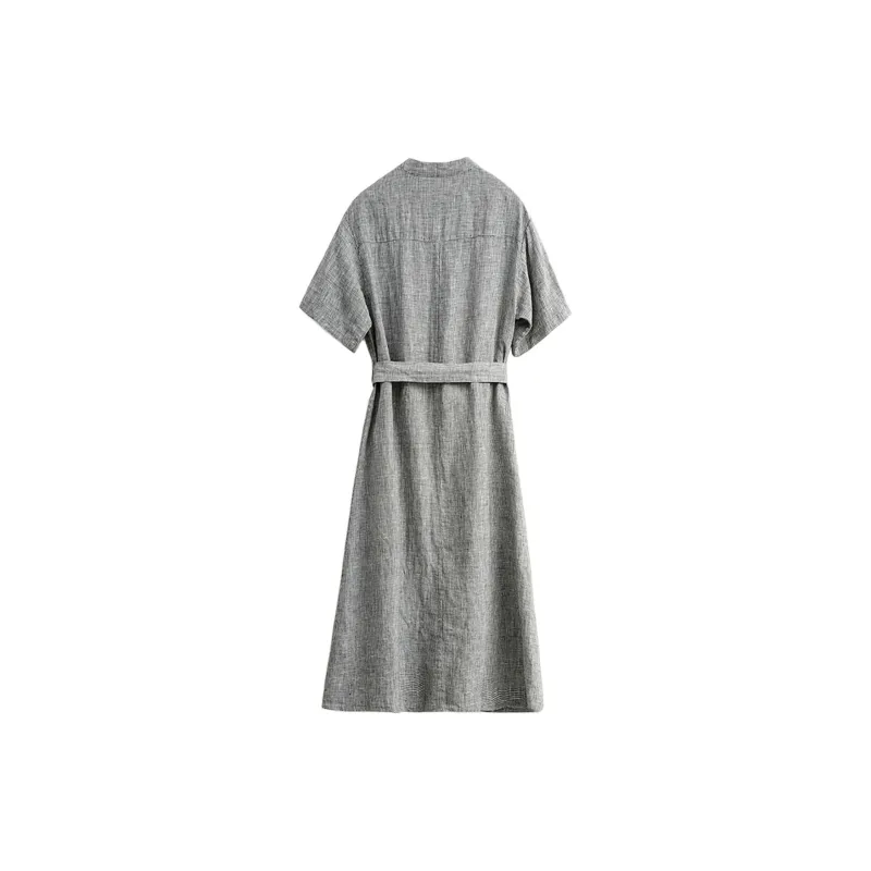 Mapping Short Sleeved Dresses Women's Gray-1