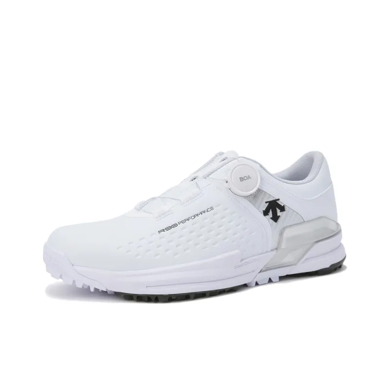 DESCENTE Cushioning, Wear Resistant Low Top Golf Shoes Men's White-1