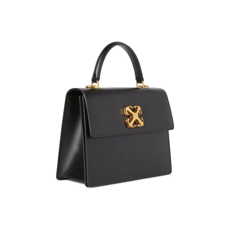 OFF WHITE Jitney 2.8 Leather Tote Black-1