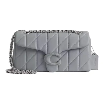 COACH Tabby Nappa Leather Hobo Bag, Crossbody Bag, Shoulder Bag Women's Silver & Gray Blue