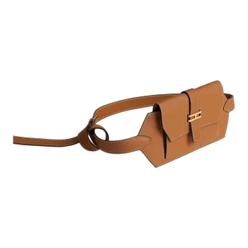 HERMES Swift Leather Fanny Pack Women's 37 Gold Gold Brown