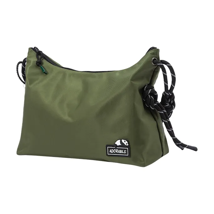 SEM/R Fabric Gym Bag Travel Bag Crossbody Bag Medium Size Unisex Black/Greenish/Ecru-1