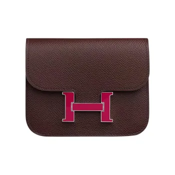 HERMES Constance Slim Epsom Calfskin Fanny Pack Coin Purse Wallet Women's Brown