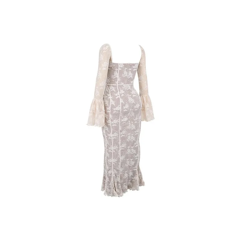 HOUSE OF CB Long Sleeved Dress Women's Cream-6
