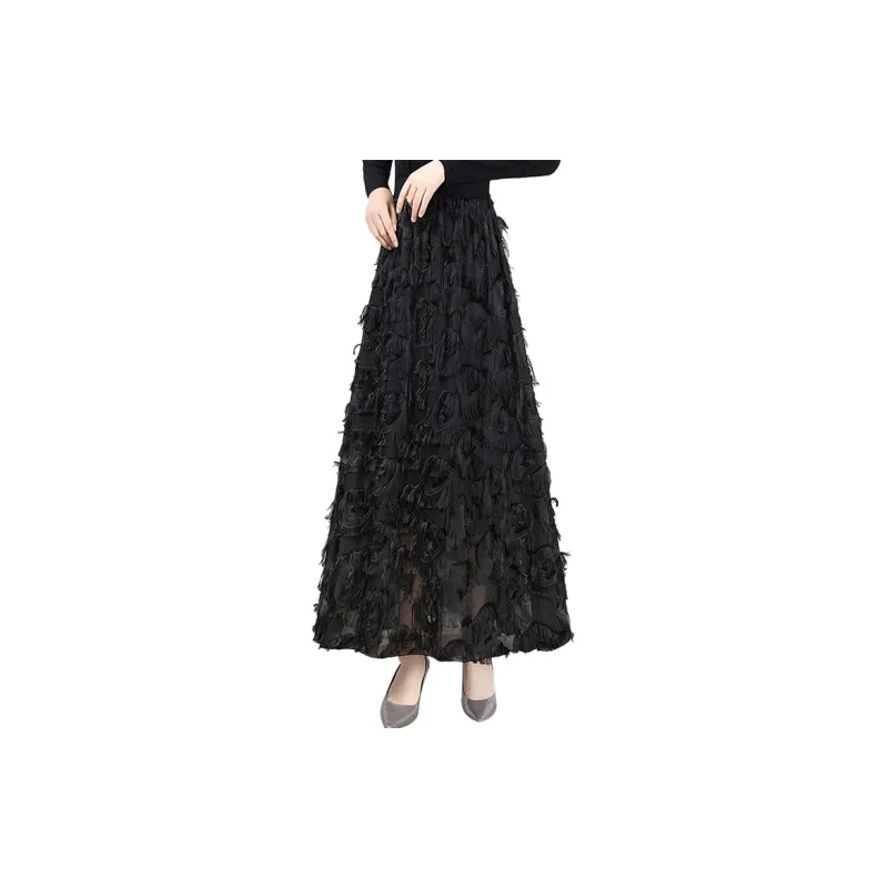Cypress House Casual Long Skirt Women's Black-1