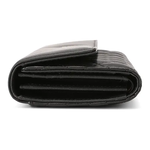 MEXICAN Cow Leather Bill Compartment Wallet Regular Women's Black/Ecru-5