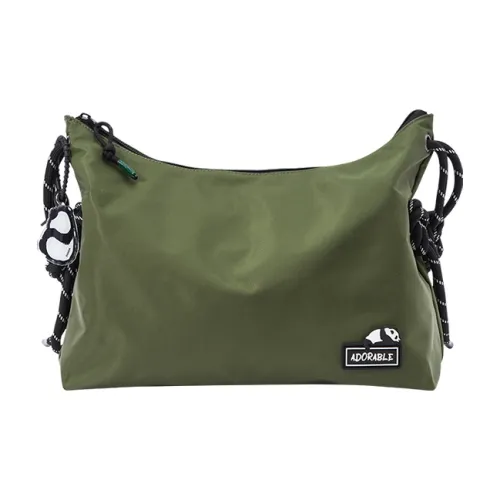 SEM/R Fabric Gym Bag Travel Bag Crossbody Bag Medium Size Unisex Black/Greenish/Ecru