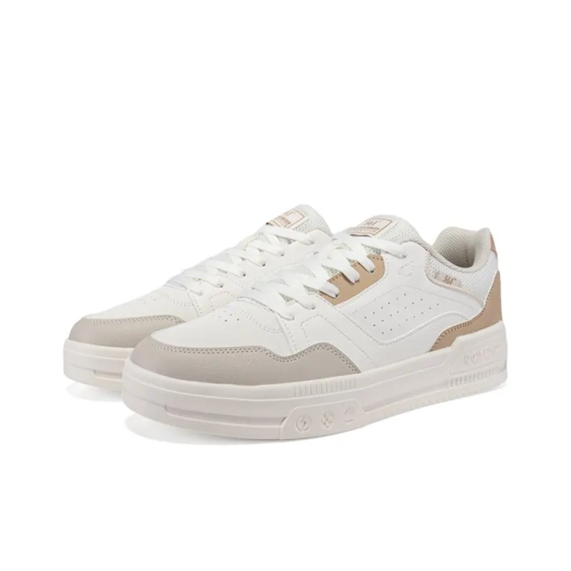 361° Slip-Resistant Cushioning Low-Top Skateboard Shoes Men's White Brown-3
