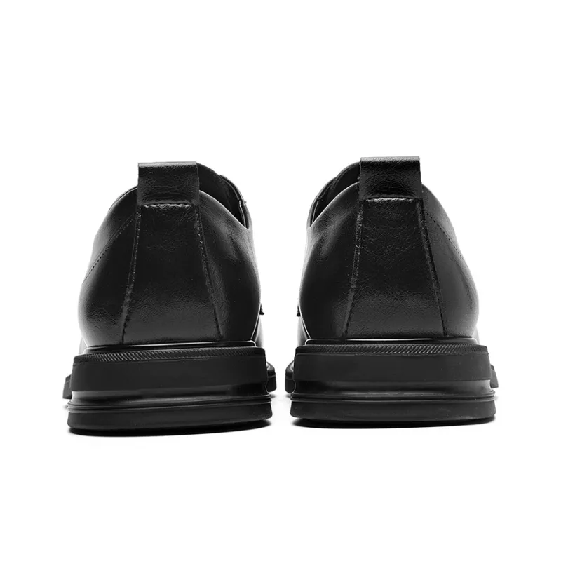 HLA Dress Shoes Men Low Top Black-3