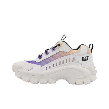 CAT Slip Resistant, Abrasion Resistant, Breathable Low Top Casual Shoes Unisex White Purple