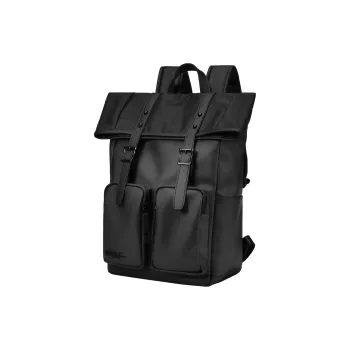 ONRF PVC Laptop Bag Backpack Large Size Unisex Black