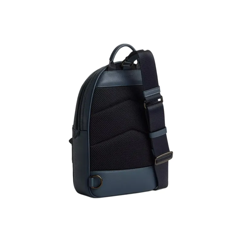 COACH Charter Soft Polished Pebbled Leather Crossbody Sling Bag Small Size Men's Dark Color Denim-2