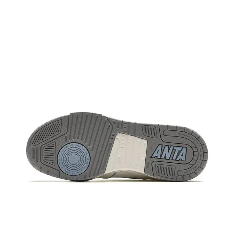 Anta Anti Slip Wear Resistant Low Top Skateboard Shoes Women's White Blue-3