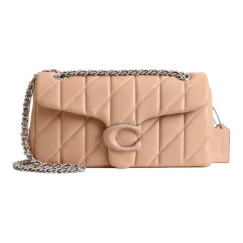 COACH Tabby Nappa Leather Vagabond Bag Crossbody Bag Shoulder Bag Women's Beige Yellow