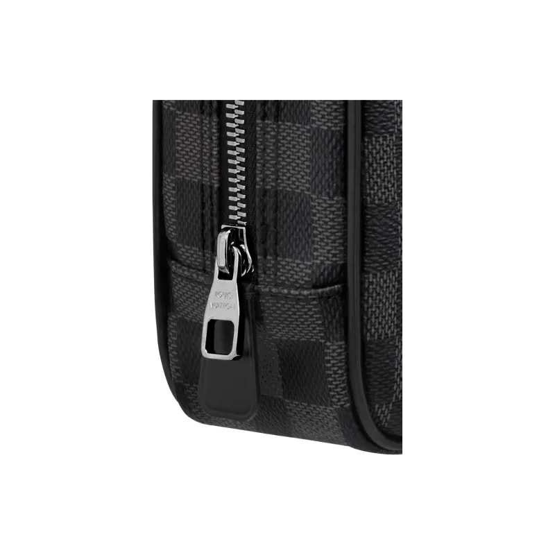 LOUIS VUITTON Canvas With Leather Trim Canvas Bag Toiletry Bag Women's Black-4