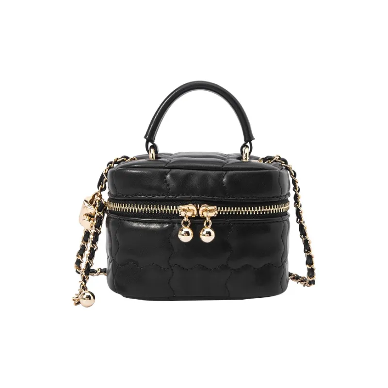 SEM/R Metal Chain Makeup Bag, Box Bag, Handbag, Shoulder Bag, Crossbody Bag Mini Women's Cream Series-6