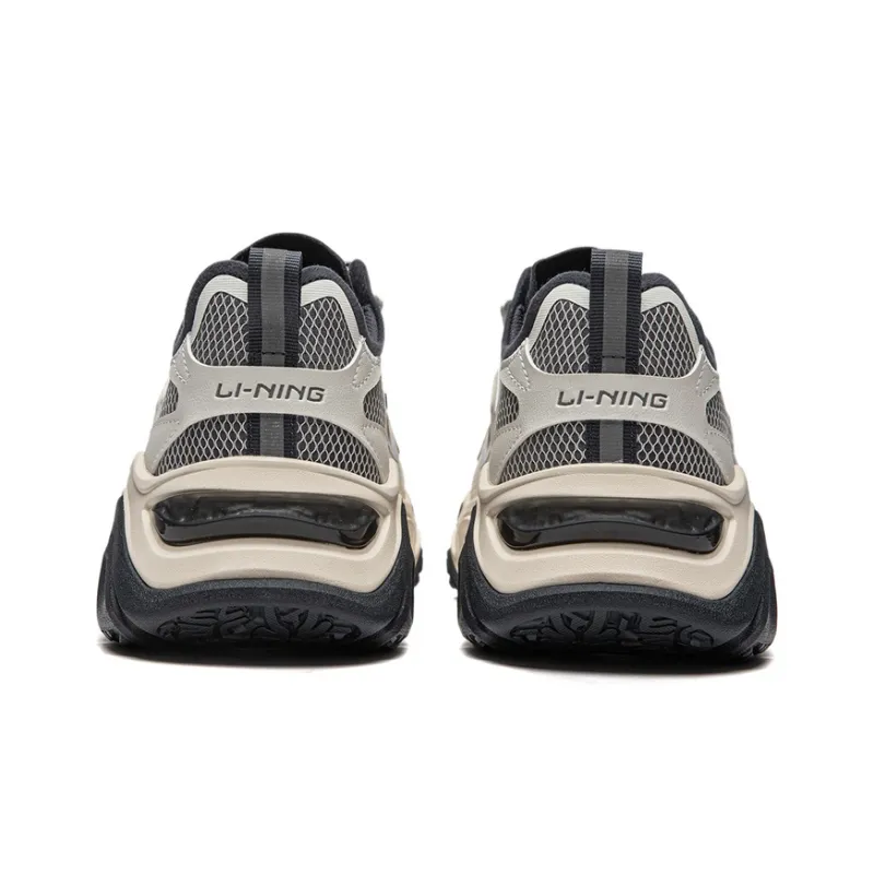 LiNing CF Tracing Collection Thousand Line Strategy SS Cushioning Wear-Resistant Low-Top Casual Shoes Men's Ash Ecru-5