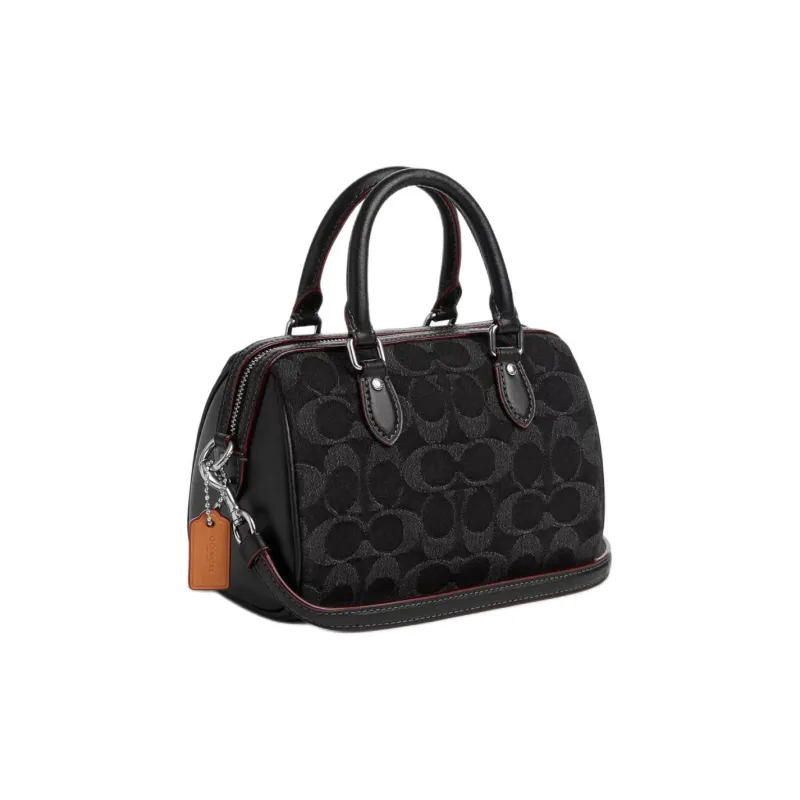 COACH Rowan Denim Handbag Shoulder Bag Crossbody Bag Mini Women's Black-1