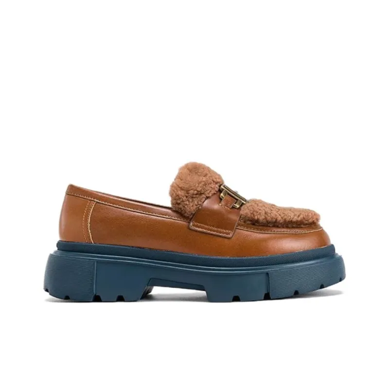 AOKANG Loafers 4.5cm Women's Brown-1
