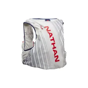 NATHAN Trail Running Hydration Pack Polyester Nylon Spandex Rubber Thread Misty Gray/Ribbon Red