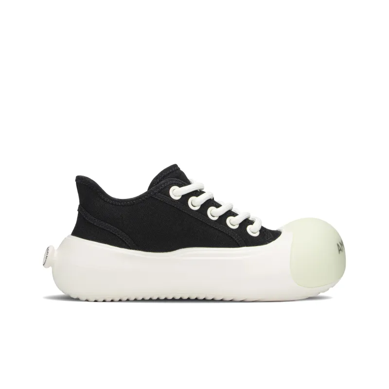 AMMESON Anti Slip Wear Resistant Low Top Skateboard Shoes Women's Black White-1