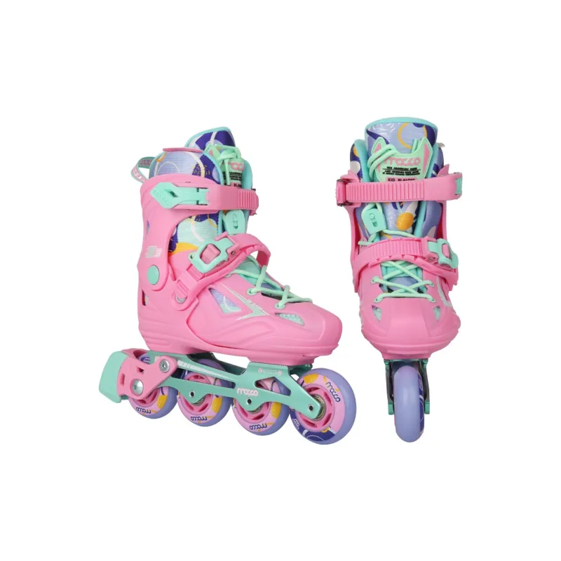 Michael Inline Skates S3 Professional Roller Skates K7 Set Kids' Size Adjustable Pink-2
