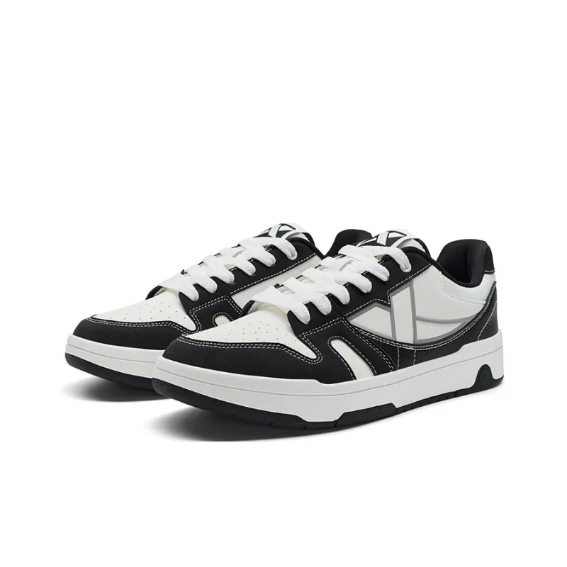 XTEP MAXX LITE Anti Slip Wear Resistant Low Top Skateboard Shoes Men's Canvas White/Black-4