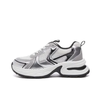 LINGPAO Breathable Height Increasing Low-Top Chunky Sneakers