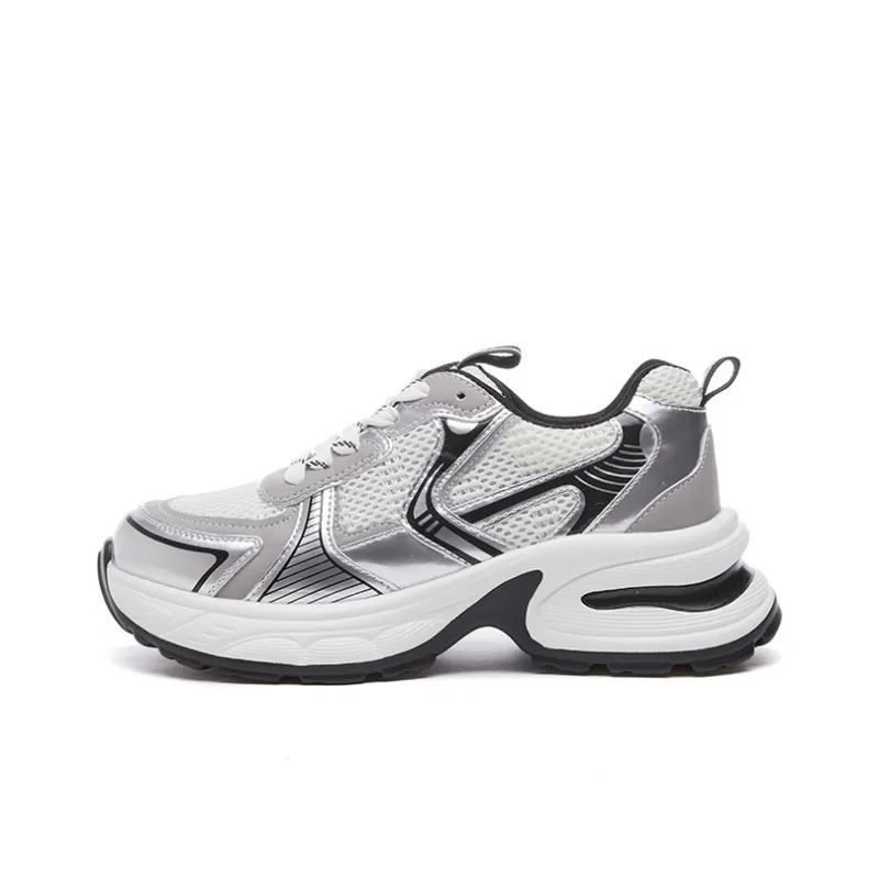 LINGPAO Breathable Height Increasing Low-Top Chunky Sneakers-0