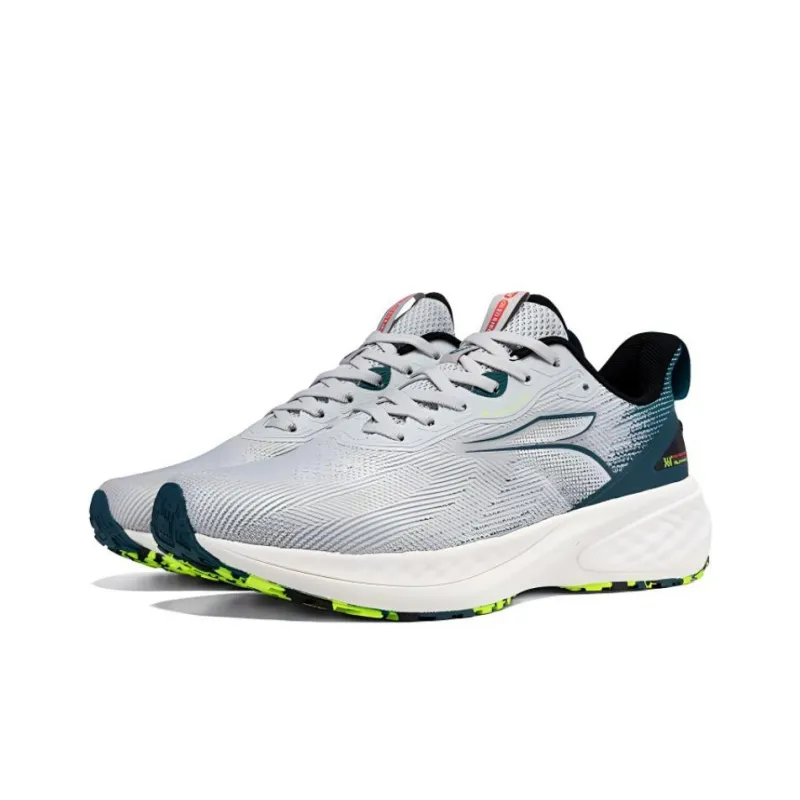 361° Cushioning Wear Resistant Low Top Running Shoes Men's Gray Green-3