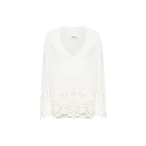 ERMANNO SCERVINO Perforated-detail V-neck Jumper