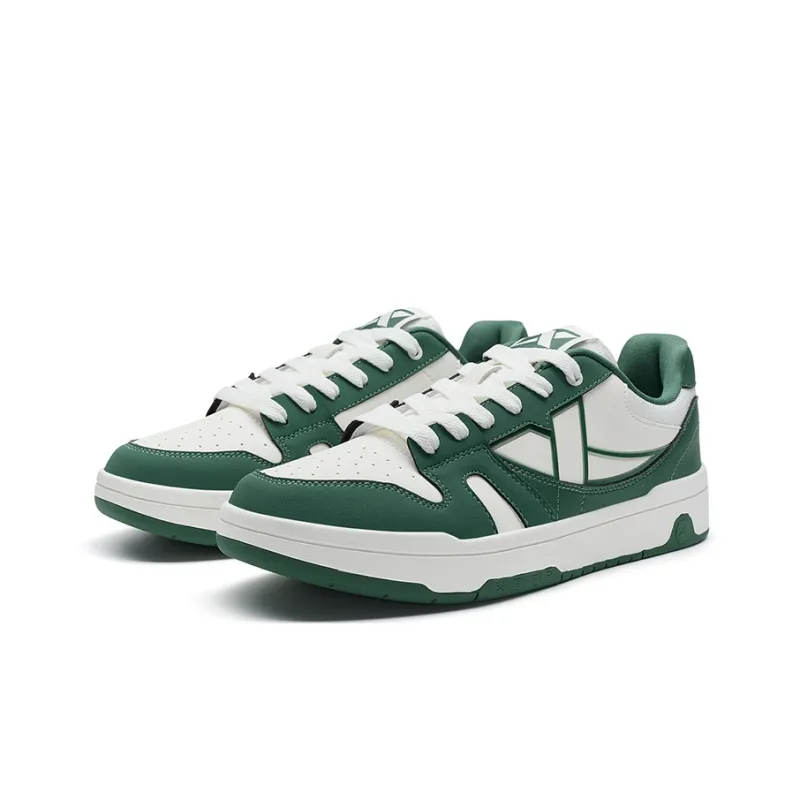 XTEP MAXX LITE Wear Resistant Low Top Skateboard Shoes Men's Sail White/Deep Emerald Green-4