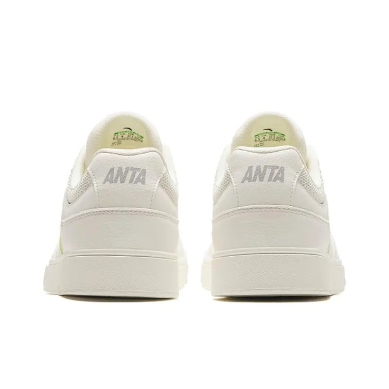 Anta Slip Resistant Cushioning Low Top Skateboard Shoes Women's White Cyan-2