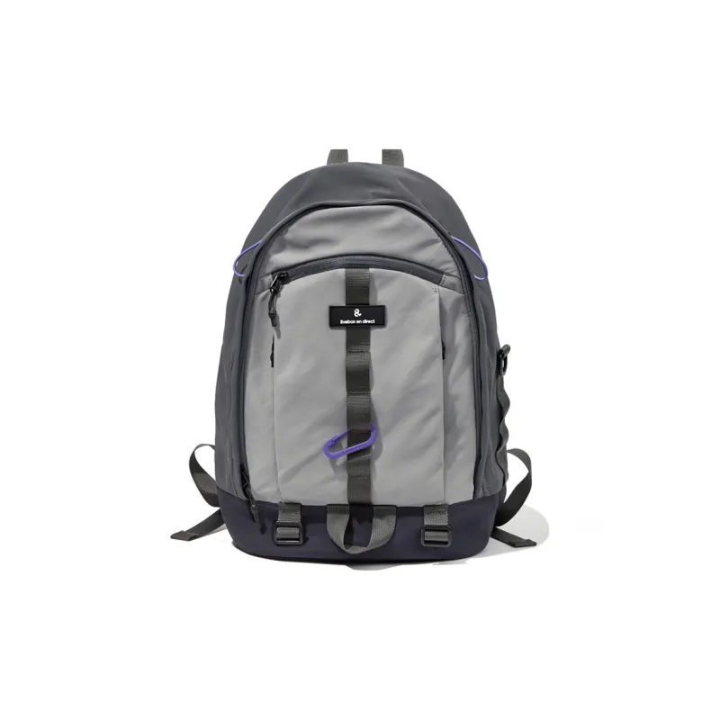 LIVEBOX EN DIRECT Nylon Backpack Laptop Backpack Tubas Unisex White/Purple/Black Gray-2