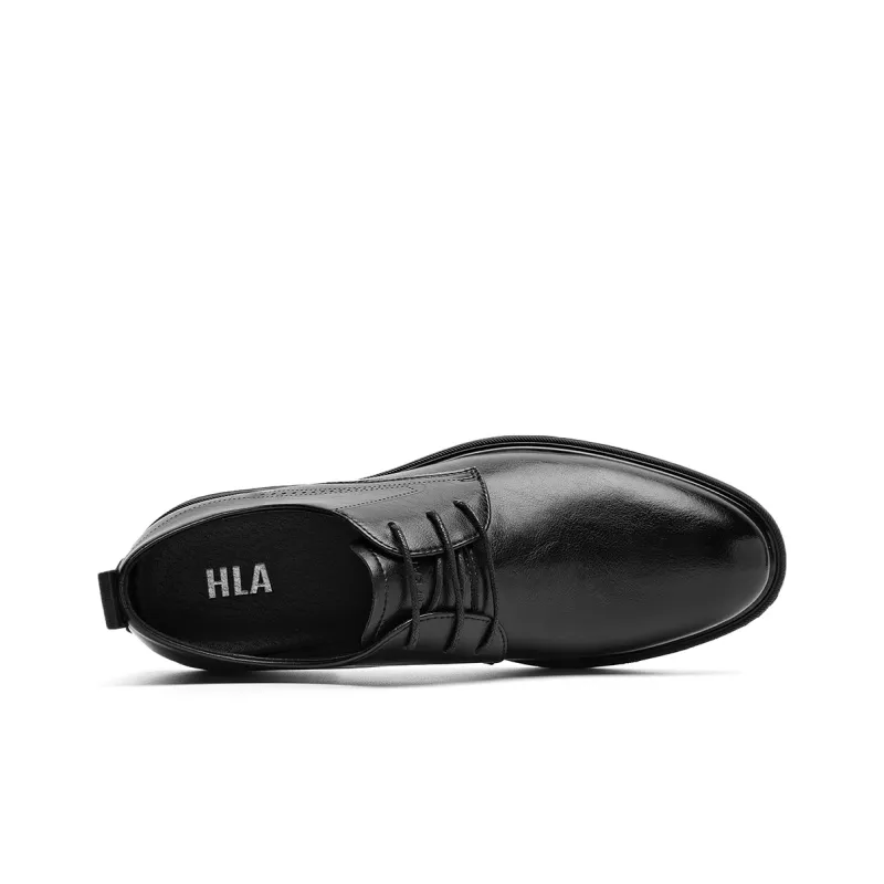 HLA Dress Shoes Men Low Top Black-2