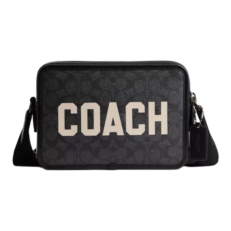 COACH Charter Coated Canvas Shoulder Bag Crossbody Bag Medium Size Women's Multi Charcoal-0