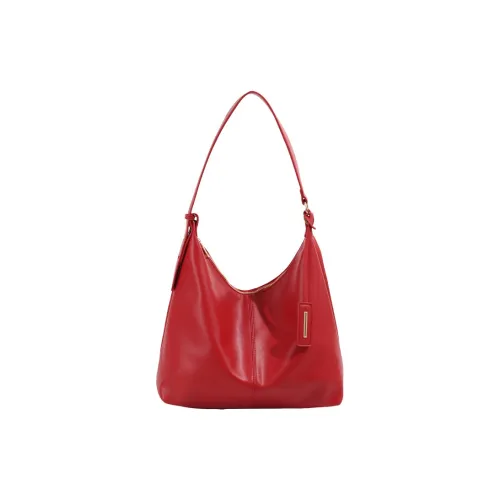 NOMK Suede Shoulder Bag Women's Wedding Bag Large Size Women's Red