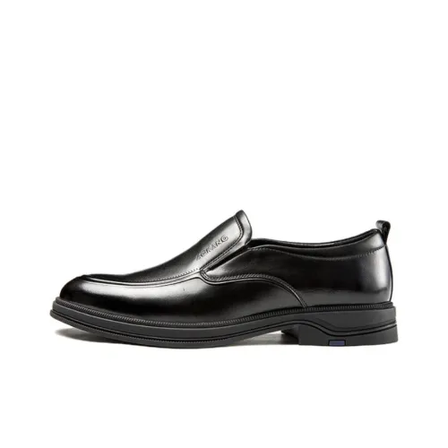 AOKANG Business Formal British Style Leather Smokey shoes Casual Smokey shoes Men's Black