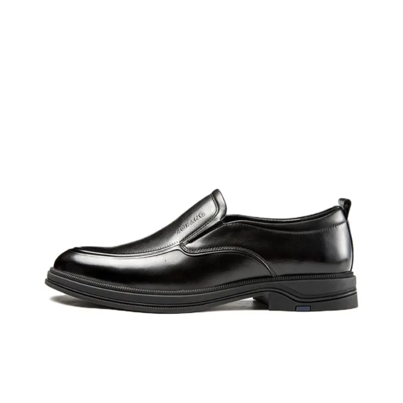 AOKANG Business Formal British Style Leather Shoes Casual Shoes Men's Black-0