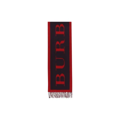 Burberry Logo Fringed Wool Scarf