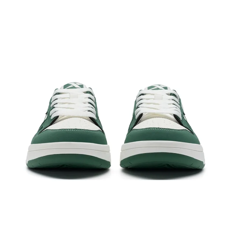 XTEP MAXX LITE Wear Resistant Low Top Skateboard Shoes Men's Sail White/Deep Emerald Green-5