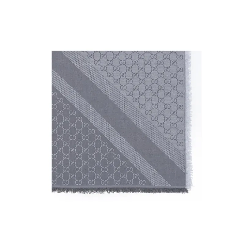 GUCCI Knit Scarves Unisex Light Gray-1