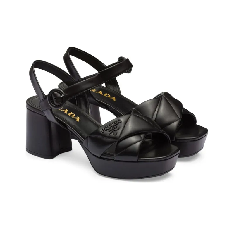 PRADA 65mm Quilted Leather Sandals-2