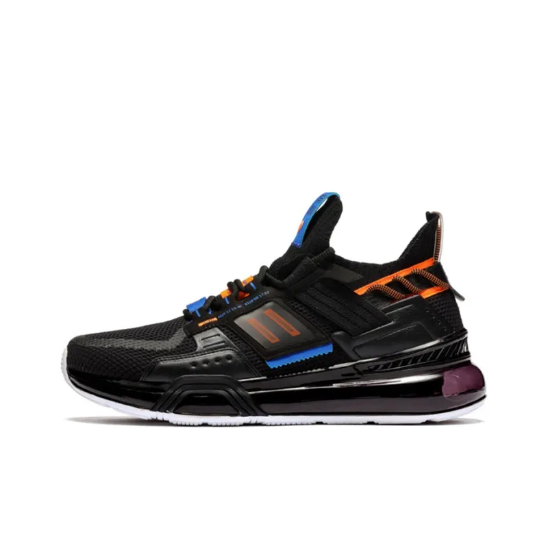 361° Magnetic Flow Light-Electric Material Bonding Cushioned Slip-Resistant Low-Top Running Shoes Men's Black-0