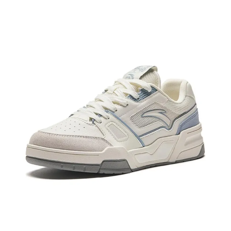 Anta Anti Slip Wear Resistant Low Top Skateboard Shoes Women's White Blue-1